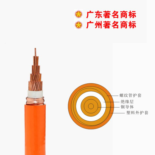 铜芯轧纹铜护套聚氯乙烯外套无机矿物绝缘电缆